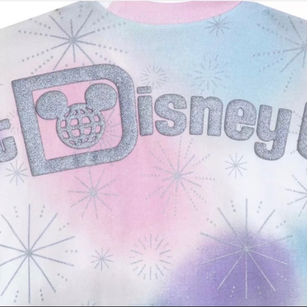 Disney Parks 100 Anniversary Spirit Jersey Glitter Logo Sweatshirt Long Sleeve - Picture 5 of 9